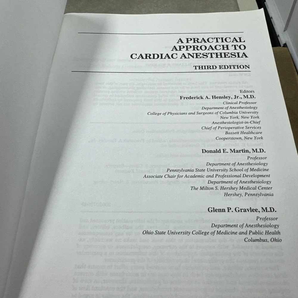 Practical Approach to Cardiac Anesthesia by Frederick A. Hensley Jr., Donald E.